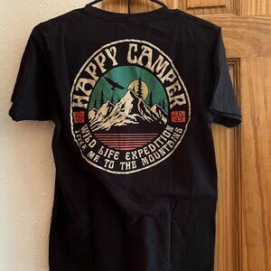 SCW Men's T-Shirt "Happy Camper", Black, Small
